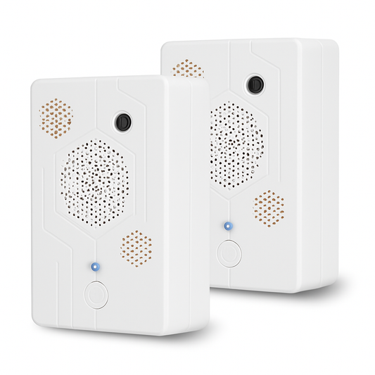 2Pack 2026 Upgraded Rechargeable Ultrasonic Bat Repellent Indoor Outdoor Bird Mouse Dog Deterrent Device with 3 Ultrasonic Speakers for Attic Porch Ho