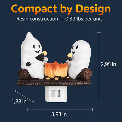 Ghost Campfire Flickering Night Light for Halloween Decor