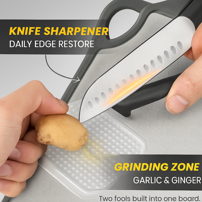 Double-Sided Cutting Board with Stainless Steel Mesh