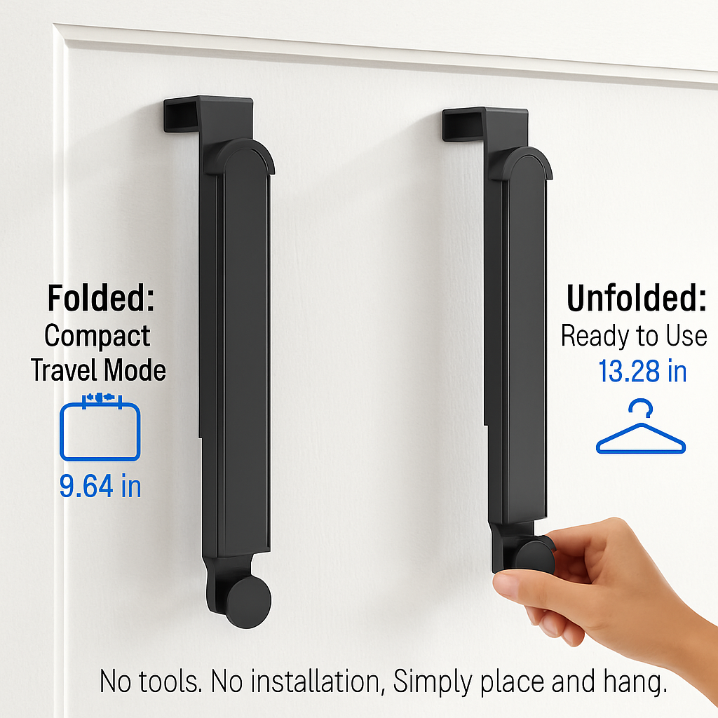 Over The Door Hanger Hooks for Clothes, Foldable