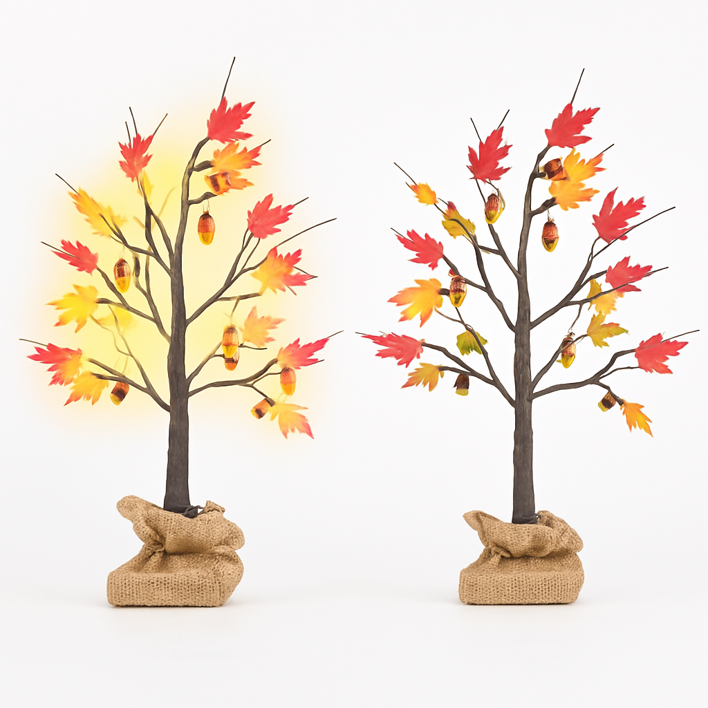 Artificial Lighted Maple Tree with 24 Warm White LEDs