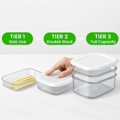 Deli Meat Container with Lid, Stackable Fridge Organizer