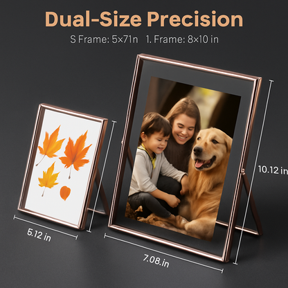 Rose Gold Metal Picture Frame, 2-Pack Set