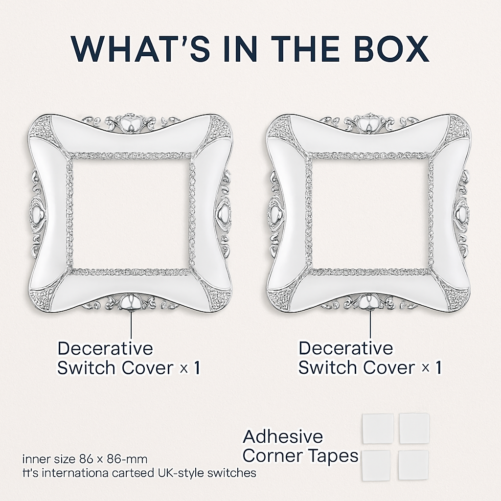 Decorative Switch Cover - 2 Pack White Wall Plate Protector