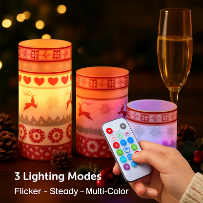 Christmas Flameless Candles Set for Home Decor