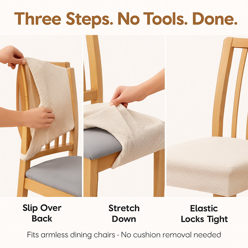 Waterproof Dining Chair Slipcovers Stretch Covers 4-Pack
