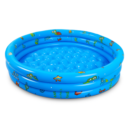 51x13” Inflatable Swimming Pool Blow Up Family Pool For 3 Kids Foldable Swim Ball Pool Center w/ 4 Valves Bottom Water Drain Plug For Indoor Backyard