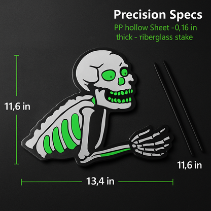 Halloween Skeleton Yard Sign Set - Glow in Dark Lawn Decor