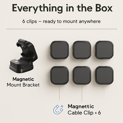 Magnetic Cable Clips - Adhesive Wire Organizer for Home