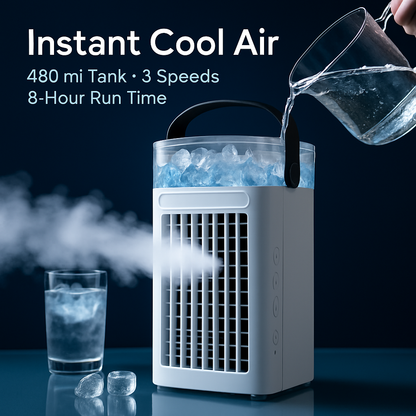 Portable Air Conditioner Fan with 4-in-1 Evaporative Cooling