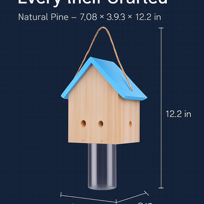 Wood Carpenter Bee Trap for Outdoor Pine Wood - Hanging