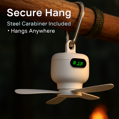 2-in-1 Camping Fan with Lantern and Carabiner