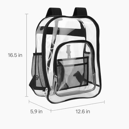 Clear Heavy-Duty Transparent Backpack for Work & College