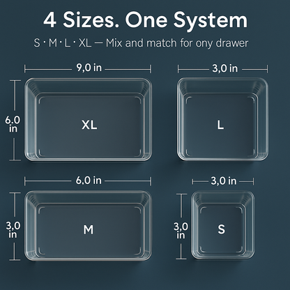 Clear Drawer Organizers Set for Home Organization