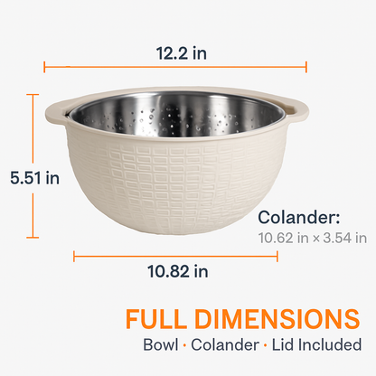 Multifunctional Mixing Bowl with Colander and Graters Set