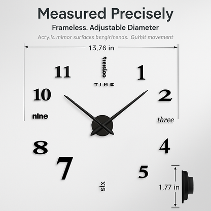 Wall Clock with 3D Mirror Surface for Modern Living Rooms