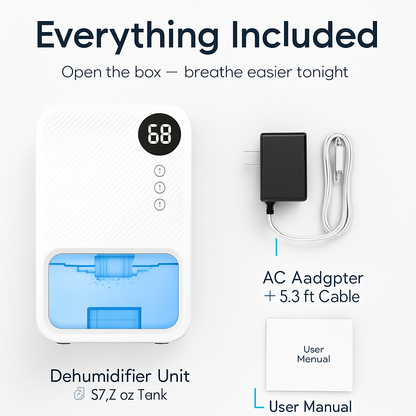 Dehumidifier: Portable, Sleep Mode, Timer & 7-Color Lighting