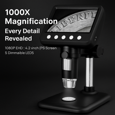 Digital Microscope with 4.3 Inch LCD and LEDs
