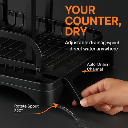 2-Tier Dish Drying Rack for Kitchen Counter Space