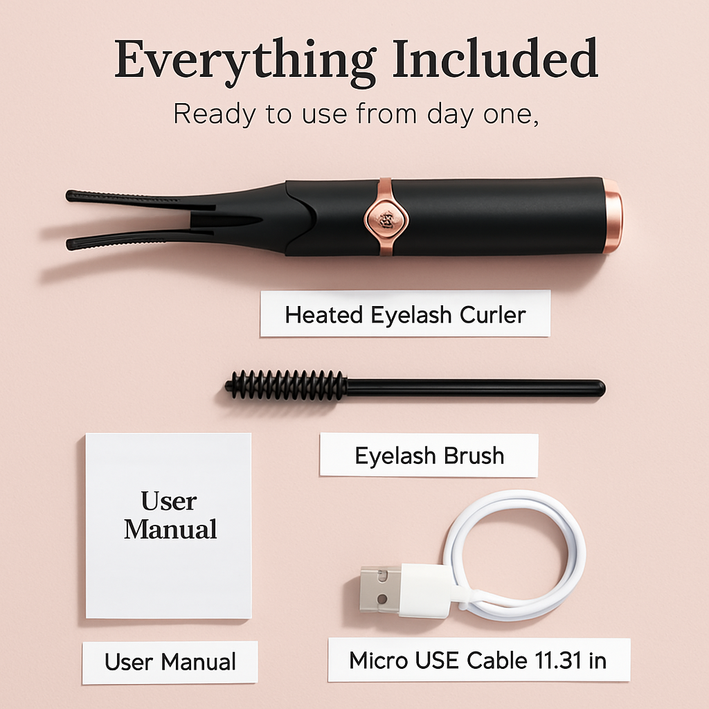 2 in 1 Clip Comb Heated Eyelash Curler for Home Use