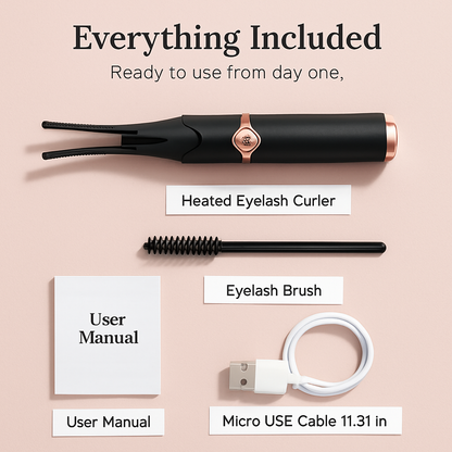 2 in 1 Clip Comb Heated Eyelash Curler for Home Use