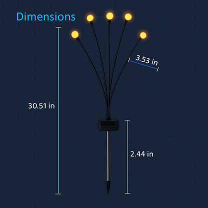 Solar Firefly Lights Swaying Pathway Lamps for Garden