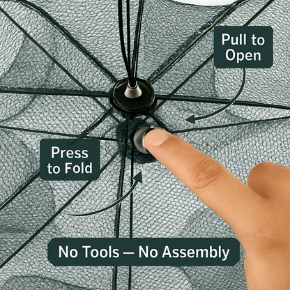 Fishing Trap Net Foldable Bait Trap for Shrimp & Crabs