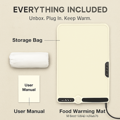 Silicone Food Warming Mat with 9 Temperature Levels