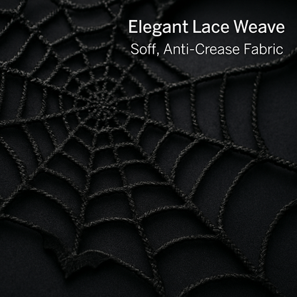 Halloween Black Lace Spiderweb Mantle Scarf