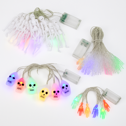 Halloween Skeleton Ghost String Lights with Gauze Skull