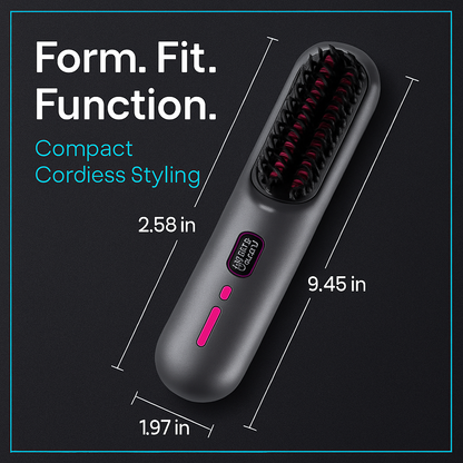 Cordless Hair Straightener Brush with Negative Ions