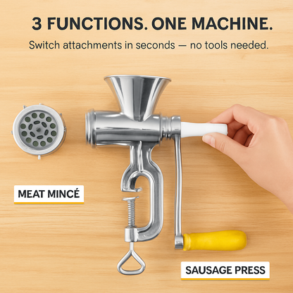 Manual Meat Grinder - Hand Operated Mincer for Home Use
