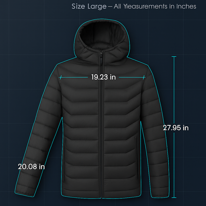 Heated Jacket - Lightweight Hooded Coat for Winter Warmth