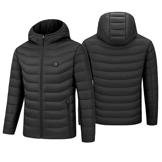 Heated Jacket - Lightweight Hooded Coat for Winter Warmth