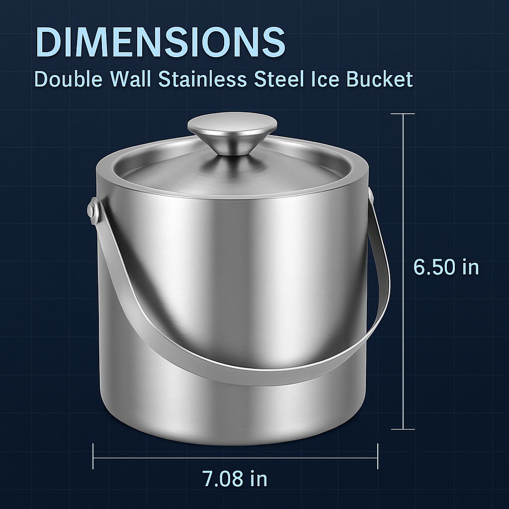 Double-Wall Stainless Steel Ice Bucket for Parties