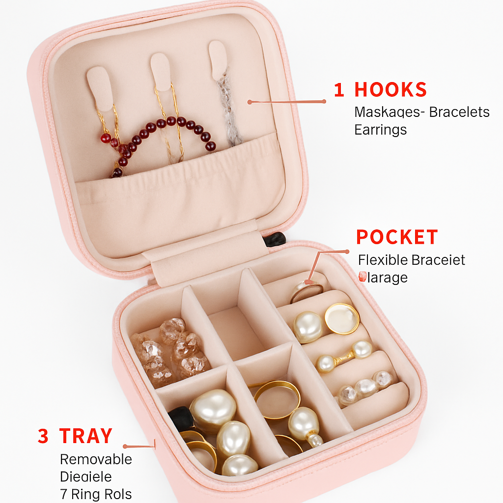 Mini Jewelry Storage Box: Portable Organizer for Rings
