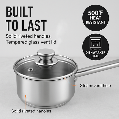 Stainless Steel Cookware Set for Induction Stovetops