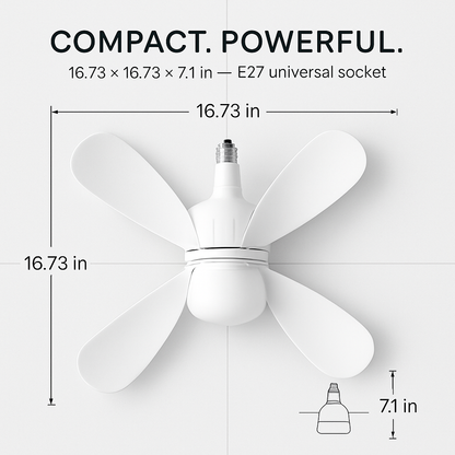 12W Socket Ceiling Fan with Lights and Remote