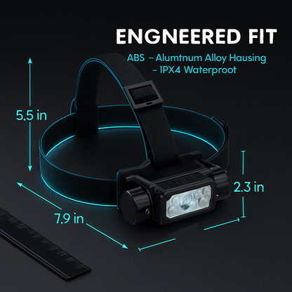Motion Sensor Headlamp with 9 Lighting Modes