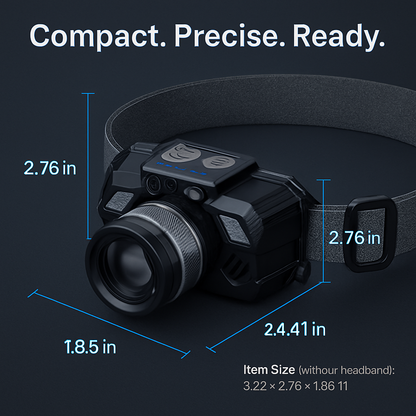 Motion Sensor LED Headlamp with Zoomable Beam and 3 Modes