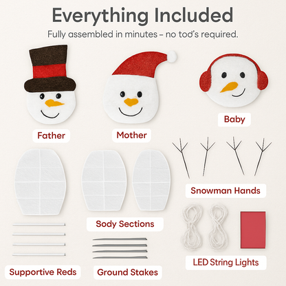 2D Christmas Snowman Yard Decoration with LED Lights