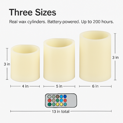 Flameless Candle Set with Remote and Timer