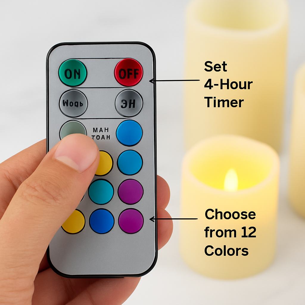 Flameless Candle Set with Remote and Timer