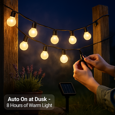 10LED Solar String Bulb Fairy Light Outdoor String Lamps Garden Xmas Decor Lamp