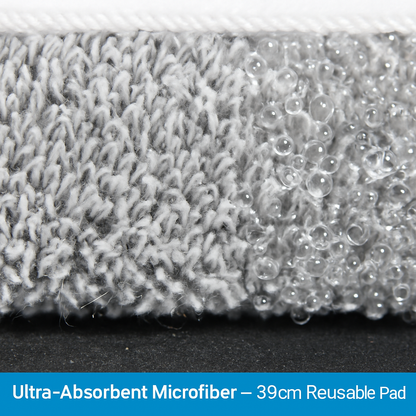 Mop Bucket with Wringer Set for Flat Floors - 3 Pads