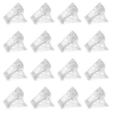 Nail Tip Clips for Poly Gel Builder - Transparent, 20Pcs