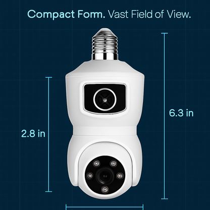 Dual Lens Security Camera with Night Vision and AI
