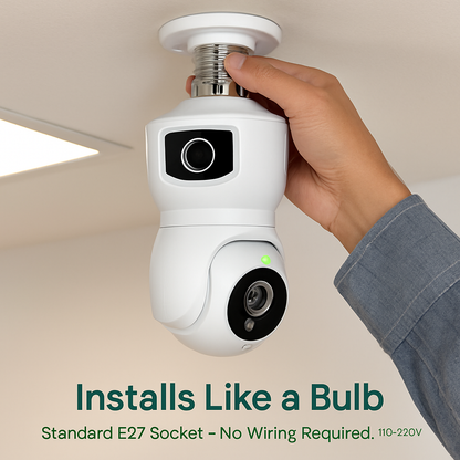 Dual Lens Security Camera with Night Vision and AI