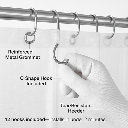 Shower Curtain: Quick-Dry, Mildew-Resistant