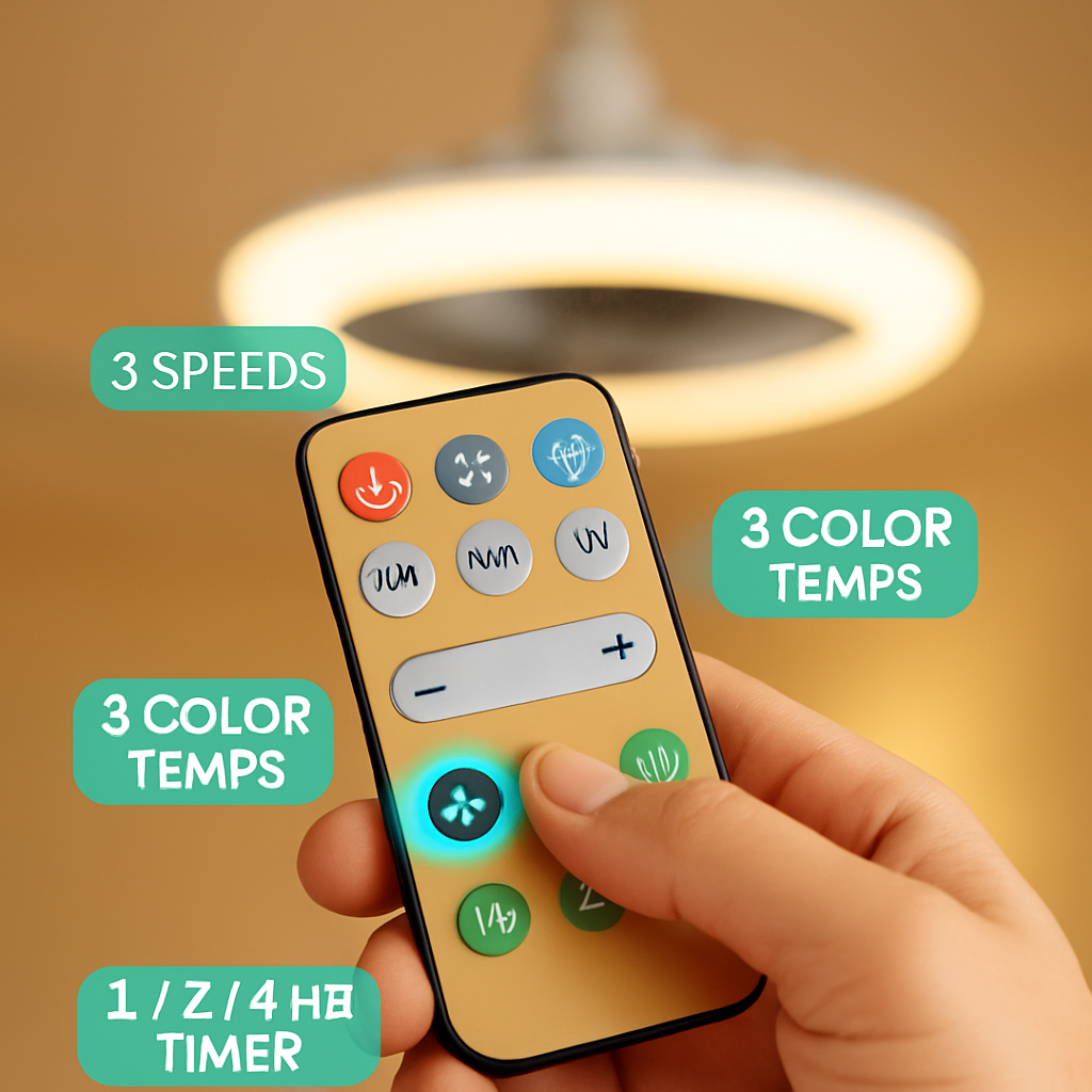 Ceiling Fan with Lights Remote Control Fan Light